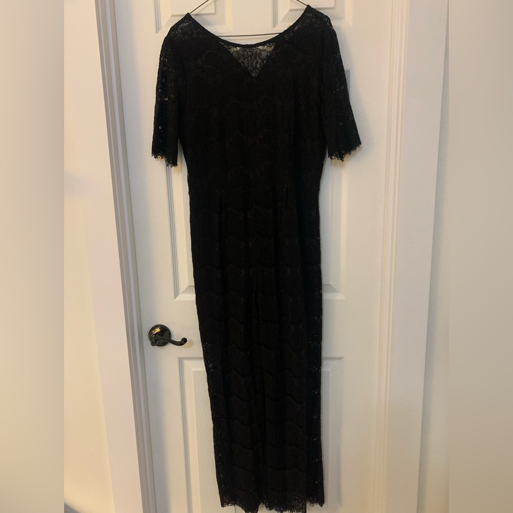 Monteau black lace jumpsuit